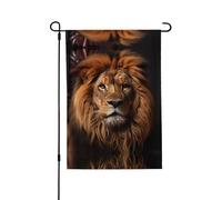 Bandiera da giardino stampata su entrambi i lati con lo sguardo del leone (71 x 101 cm), bandiera di benvenuto, decorazione stagionale per esterni