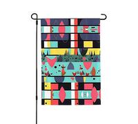 Bandiera da giardino stampata su entrambi i lati con motivi geometrici (71 x 101 cm), bandiera da giardino di benvenuto, decorazione stagionale per esterni