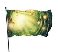 Bandiera da giardino Strada in una magica foresta oscura Cortile Casa Decorazione esterna Bandiere Striscioni per prato patio 3x5 piedi