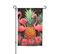 Bandiera da giardino su entrambi i lati, 30,5 x 45,7 cm, bandiera per esterni, piccola bandiera da cortile, ananas, fenicotteri, bandiere da giardino per vacanze, bandiera di benvenuto, bandiera