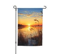 Bandiera da giardino su entrambi i lati, 30,5 x 45,7 cm, per esterni, piccola bandiera da cortile con canne vicino al fiume, bandiere da giardino per vacanze, bandiera di benvenuto, bandiera