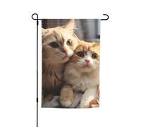Bandiera da giardino su entrambi i lati, 30,5 x 45,7 cm, per esterni, piccola bandiera da cortile, per gli amanti del gatto, bandiere da giardino, per vacanze, bandiera, benvenuto, bandiera decorativa