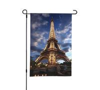 Bandiera da giardino su entrambi i lati, 30 x 45 cm, piccole bandiere da cortile per decorazioni esterne, fantasia stagionale, torre Eiffel, bandiere da giardino, bandiera decorativa per esterni