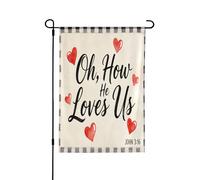 Bandiera da giardino su entrambi i lati, 71 x 101 cm, bandiere di benvenuto per esterni, bandiere pasquali estive per esterni, decorazioni da giardino per tutte le stagioni (Come ci ama)