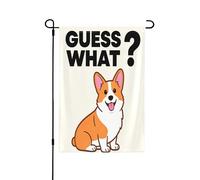 Bandiera da giardino su entrambi i lati, 71 x 101 cm, bandiere di benvenuto per esterni, bandiere pasquali estive per esterni, decorazioni da giardino per tutte le stagioni (indovina chi cani)