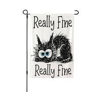 Bandiera da giardino su entrambi i lati, 71 x 101 cm, bandiere di benvenuto per esterni, bandiere pasquali estive per esterni, decorazioni da giardino per tutte le stagioni (gatto davvero bello)