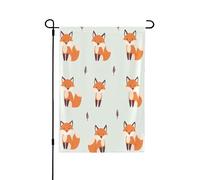 Bandiera da giardino su entrambi i lati, 71 x 101 cm, bandiere di benvenuto per esterni, bandiere pasquali estive per esterni, decorazioni da giardino per tutte le stagioni (volpi carine)