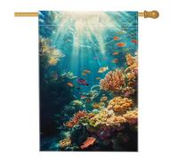 Bandiera da giardino subacquea della barriera corallina, vivace bandiera decorativa per la casa, decorazione per la casa, decorazione per prato esterno per feste estive in spiaggia 71 x 101 cm