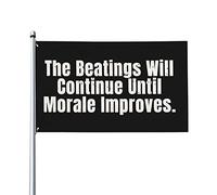 Bandiera Da Giardino The Beatings Will Continue Until Morale Improves Bandiera Da Cortile Durevole Garden Flag Premium Bandiere Decorative Per Festival Esterno Celebrazioni 90X152CM