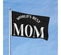 Bandiera Da Giardino The Best Mom In The World Mother'S Day Outdoorbandiera Antivento Bandiere Decorative Durevole Bandierada Balcone Per Feste Festival Celebrazioni 90X152CM