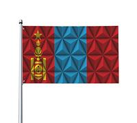 Bandiera Da Giardino The Mongolian People'S Republic With Polygon Effect Bandiere Decorative Colore Vivido Bandiera Da Cortile Durevole Garden Flag Per Feste Esterno Festival 90X152CM
