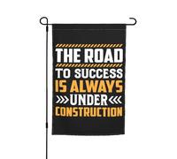 Bandiera Da Giardino The Road To Success Is Always Under Constraction Con 2 Occhielli Bandiera Garden Doppia Faccia Segnali Da Giardino Per Celebrazioni Camere Festa 12X18 Inch