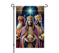 Bandiera da giardino Three Wise Men Epiphany Three Kings Day Religious | Piccola bandiera Decorazioni Per Giardino 12x18in Leggero Bandiere Decorazioni Resistente alle intemperie Striscione