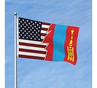 Bandiera Da Giardino Torn Style American And The Mongolian People'S Republic Bandiere Decorative Colore Vivido Bandiera Da Cortile Durevole Garden Flag Per Esterno Festival Celebrazioni 90X152CM