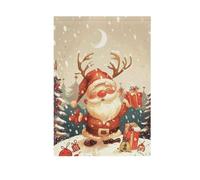 Bandiera da giardino tradizionale con scritta "Merry Christmas in Traditional Folk Garden" su entrambi i lati, piccola decorazione stagionale per esterni, 71 x 101 cm