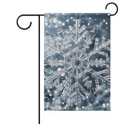 Bandiera da giardino trasparente con fiocco di neve, primavera, estate e fiori, 12 x 18 pollici, decorazione da esterno bifacciale per primavera, inverno e fattoria, resistente allo sbiadimento e fa
