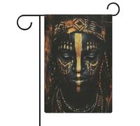 Bandiera da giardino tribale africana con donna stagionale, in iuta, double face, per casa, cortile, esterni, 30,5 x 45,7 cm