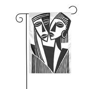 Bandiera da giardino tribale africana con scritta "Two Lovers", 30 x 45 cm, verticale, double face, per vacanze in fattoria, decorazioni esterne, bandiera da cortile