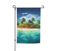 Bandiera da giardino tropicale isola 30,5 x 45,7 cm doppia faccia primavera estate bandiera decorativa da cortile piccola bandiera stagionale vacanza decorazione esterna