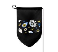 Bandiera da giardino turca con teschio e occhio di Allah, 30x45 cm, bifacciale, piccola bandiera per esterni,