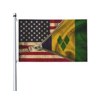 Bandiera Da Giardino Usa American And Saint Vincent And The Grenadines Vincentian Bandiera Da Cortile Antivento Garden Flag Durevole Bandiere Decorative Per Festival Esterno Feste 90X152CM