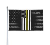 Bandiera Da Giardino Usa Thin Yellow Line Bandiera Personalizzata Gran Bandiera Dell'Individualità Per La Fattoria All'Aperto, Decorazione Domestica, Feste, 90X150cm