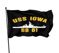 Bandiera Da Giardino Uss Iowa Bb-61 Bandiera Da Cortile Resistente Al Sole Bandiere Decorative Impermeabile Garden Flag Per Feste Celebrazioni Esterno 90X152Cm