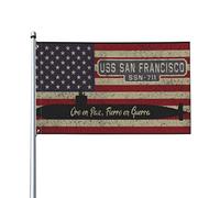Bandiera Da Giardino Uss San Francisco Ssn 711 Bandiere Decorative Antivento Garden Flag Colore Vivido Bandiera Da Cortile Per Esterno Celebrazioni Festival 90X152CM