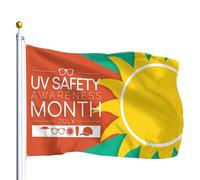 Bandiera Da Giardino Uv Safety Awareness Month Is Observed Every Year In July Bandiere Decorative Lavabile Bandiera Da Cortile Antivento Garden Flag Per Feste Festival Celebrazioni 90X152CM