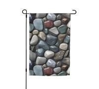 Bandiera da giardino versatile ed elegante con stampa di ciottoli, per tutte le stagioni, decorazione per cortili, verande, giardini