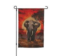 Bandiera da giardino versatile ed elegante con stampa di elefanti, per tutte le stagioni, decorazione per cortili, verande, giardini
