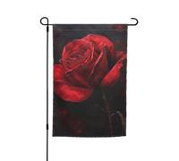 Bandiera da giardino versatile ed elegante con stampa di rose rosse, per tutte le stagioni, decorazione per cortili, verande, giardini