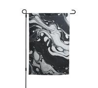 Bandiera da giardino versatile ed elegante con stampa in marmo bianco e nero, per tutte le stagioni, decorazione per cortili, verande, giardini