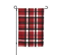 Bandiera da giardino versatile ed elegante con stampa scozzese rossa, per tutte le stagioni, decorazione per cortili, verande, giardini