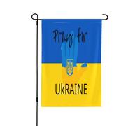 Bandiera da giardino verticale bifacciale "Prega per l'Ucraina", decorazione per esterni