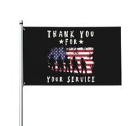 Bandiera Da Giardino Veterans Day Thank You For Your Service Black Bandiere Decorative Colore Vivido Bandiera Da Cortile Durevole Garden Flag Per Feste Esterno Festival 90X152CM