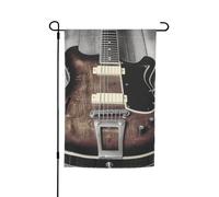 Bandiera da giardino vintage a forma di chitarra, 30,5 x 45,7 cm, double face, per primavera ed estate, decorazione per esterni