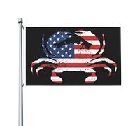 Bandiera Da Giardino Vintage American Crab Animal Funny Outdoor Bandiera Antivento Bandierada Balcone Premium Bandiere Decorative Per Feste Festival Esterno 90X152CM