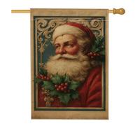 Bandiera da giardino vintage con Babbo Natale, striscione rosso per le vacanze, bandiera da giardino su entrambi i lati per decorazione natalizia per esterni, 71 x 101 cm
