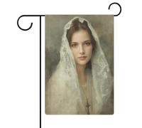 Bandiera da giardino vintage con bella donna, in iuta su entrambi i lati, 30,5 x 45,7 cm
