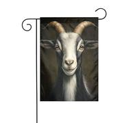 Bandiera da giardino vintage con capra con occhi saggi 30 x 45 cm verticale su entrambi i lati per fattoria vacanze esterne decorazioni da cortile bandiera