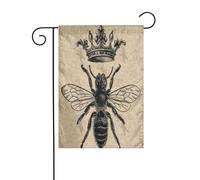 Bandiera da giardino vintage con corona della regina Vitruvio, bandiera decorativa per esterni, patio e feste (30,5 x 45,7 cm)