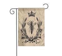 Bandiera da giardino vintage con corona della regina Vitruvio, bandiera decorativa per esterni, patio e feste (30,5 x 45,7 cm)