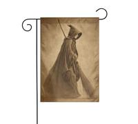 Bandiera da giardino vintage con strega con scopa, 30 x 45 cm, verticale, double face, decorazione per casa colonica, vacanze, esterni, bandiera da cortile