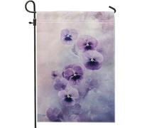 Bandiera da giardino viola del pensiero della primavera, elegante striscione decorativo floreale per prato, decorazione per la casa all'aperto su entrambi i lati, decorazione per feste e cortili, 30,5