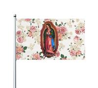 Bandiera Da Giardino Virgin Mary Our Lady Of Guadalupe Virgen De Guadalupe Garden Flag Antivento Bandiera Da Cortile Colore Vivido Bandiere Decorative Per Feste Celebrazioni Festival 90X152CM