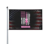 Bandiera Da Giardino Warrior Breast Awareness Ribbon Pink Bandiere Decorative Premium Bandiera Da Cortile Durevole Garden Flag Per Esterno Festival Celebrazioni 90X152CM