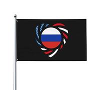 Bandiera Da Giardino We Heart America And Russia Love Forever Bandiere Decorative Impermeabile Bandiera Da Cortile Colore Vivido Garden Flag Per Festival Esterno Celebrazioni 90X152CM