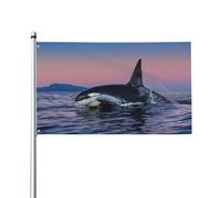 Bandiera Da Giardino Whales Orcas Bandiera Da Cortile Lavabile Bandiere Decorative Antivento Garden Flag Per Celebrazioni Festival Feste 90X152CM