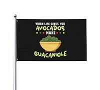 Bandiera Da Giardino When Life Gives You Avocados Make Guacamole Bandiere Decorative Antivento Bandiera Da Cortile Premium Garden Flag Per Festival Celebrazioni Feste 90X152CM